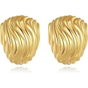 925 Sterling Silver Gold Earring for Women Trendy Statement Drop Stud Gift-Wave